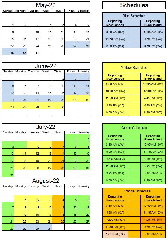 Ferry line schedule